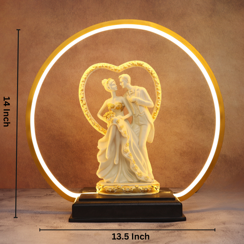 Resin Love Couple Dancing statue with Light