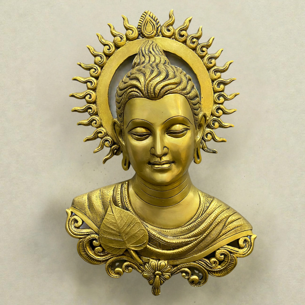 Brass Wall Hanging Buddha Statue