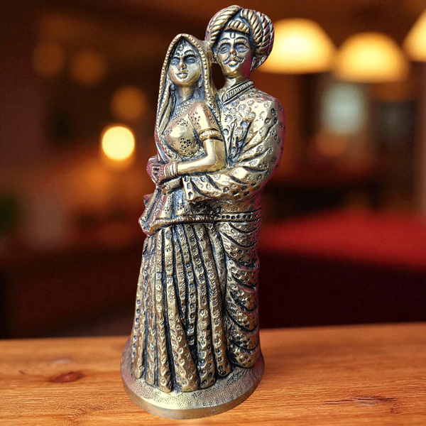 Brass Rajasthani Couple Showpiece