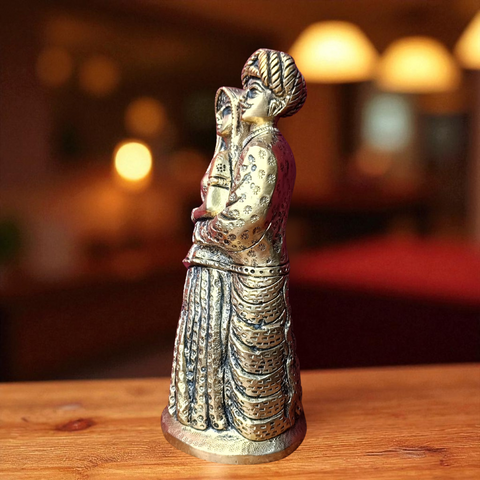 Brass Rajasthani Couple Showpiece