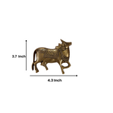 Brass Cow Wall Hanging |Traditional Indian Ethnic Home Decor Showpiece ( 3.7 Inch )