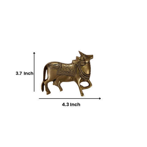 Brass Cow Wall Hanging |Traditional Indian Ethnic Home Decor Showpiece ( 3.7 Inch )