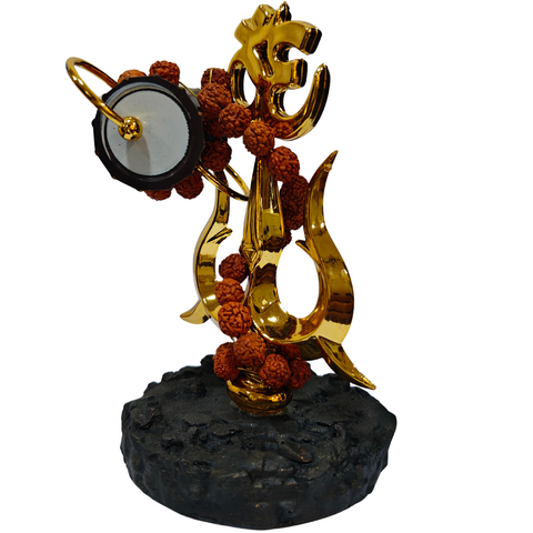 Om Trishul Damru Showpiece with Rudraksha