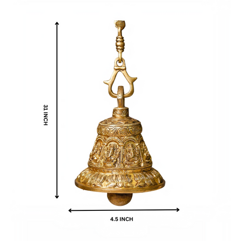 Ganesh and Lotus Hanging Bell