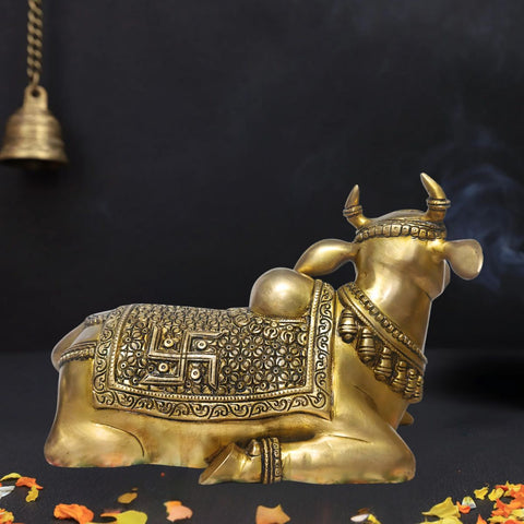Brass Nandi Statue, The Vehicle of Lord Shiva