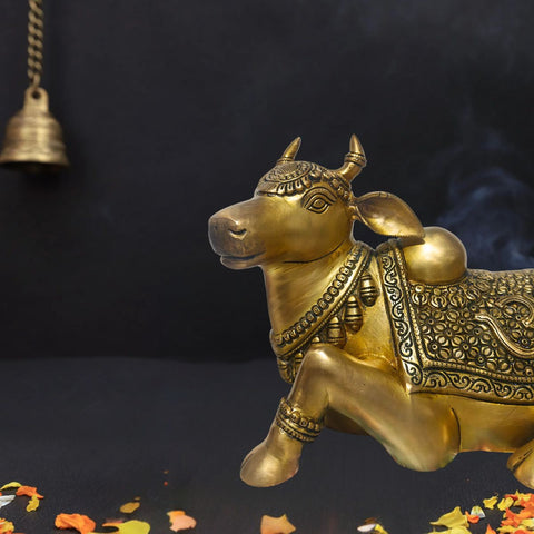 Brass Nandi Statue, The Vehicle of Lord Shiva