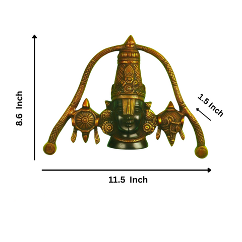 Brass Lord Balaji Wall Hanging with Shanka Chakra