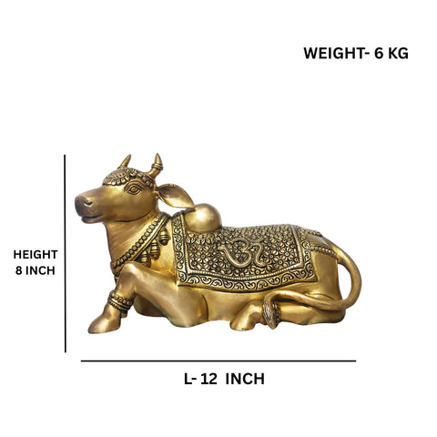 Brass Nandi Statue, The Vehicle of Lord Shiva
