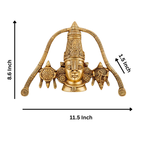 Brass Lord Balaji Wall Hanging with Shanka Chakra