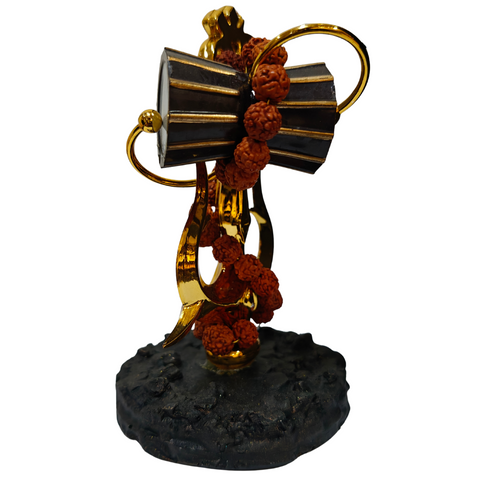Om Trishul Damru Showpiece with Rudraksha