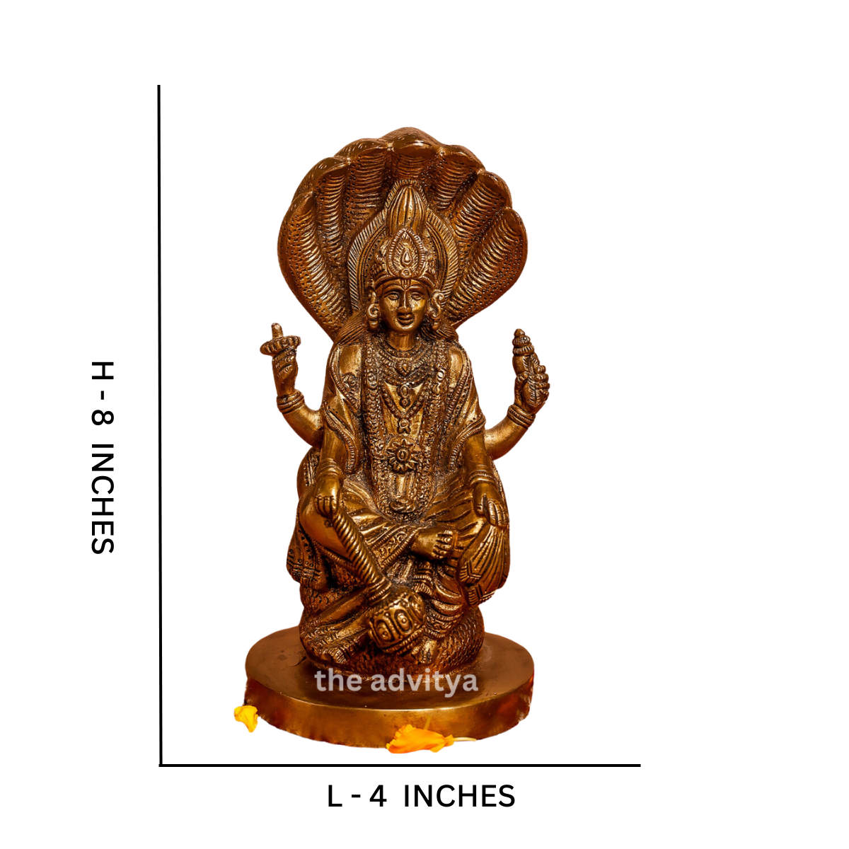 Visnhu,Nraayan,Hari,Pradyumna,Kamala-Natha,Brass Lord Vishnu With Snake