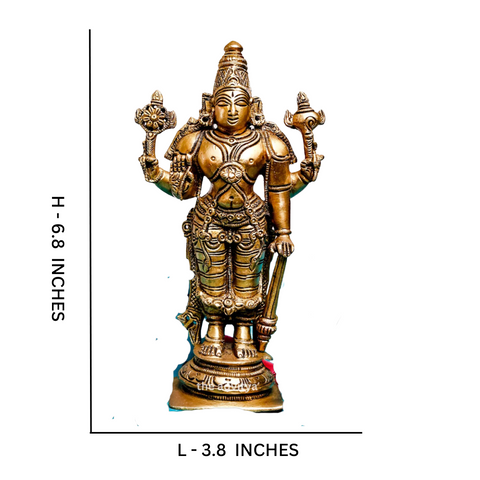 Visnhu,Nraayan,Hari,Pradyumna,Kamala-Natha,Brass Bhagwan Vishnu Statue