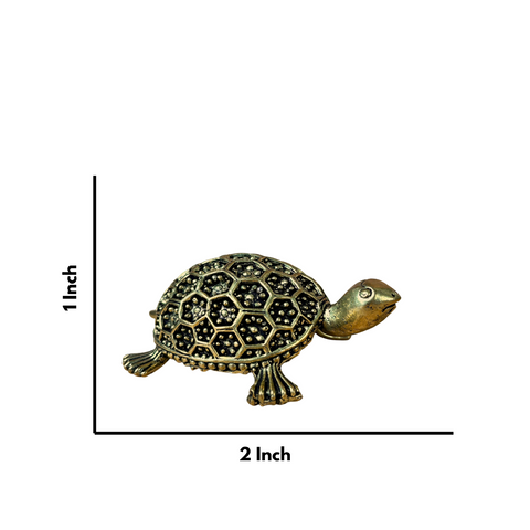 Handcrafted Superfine Brass Tortoise Idol for Home & Office Decor ( Small )