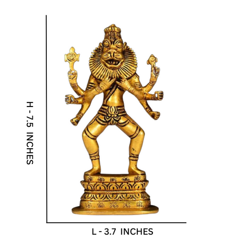 Visnhu,Nraayan,Hari,Pradyumna,Kamala-Natha,Standing Brass Narashimha Handmade Statue