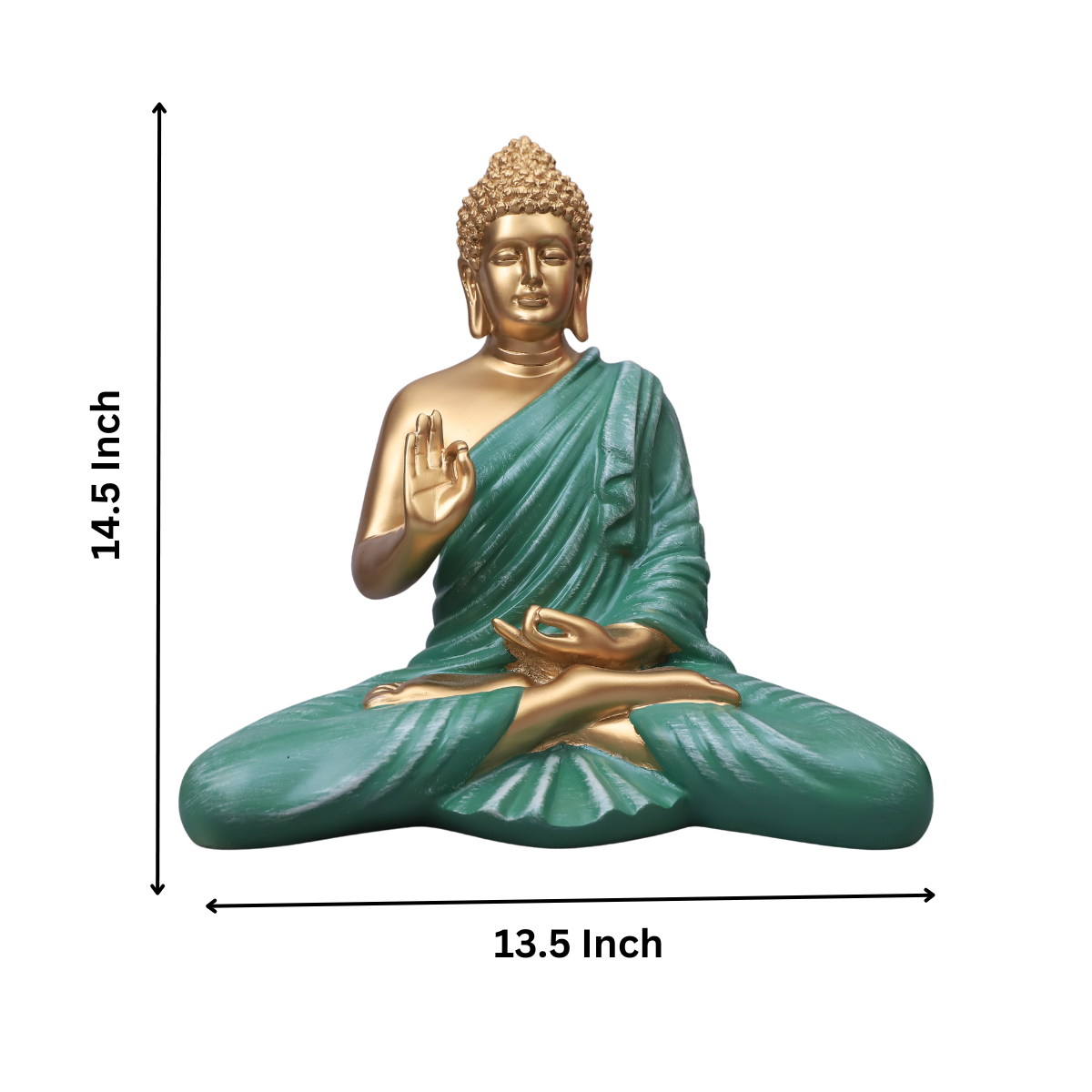 Polymarble Sea Green Buddha Statue