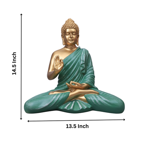 Polymarble Light Blue Buddha Statue