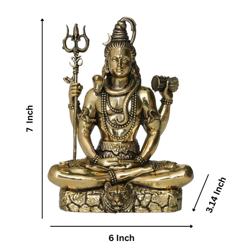 Brass Mahadev Murti With Trishul And Damru