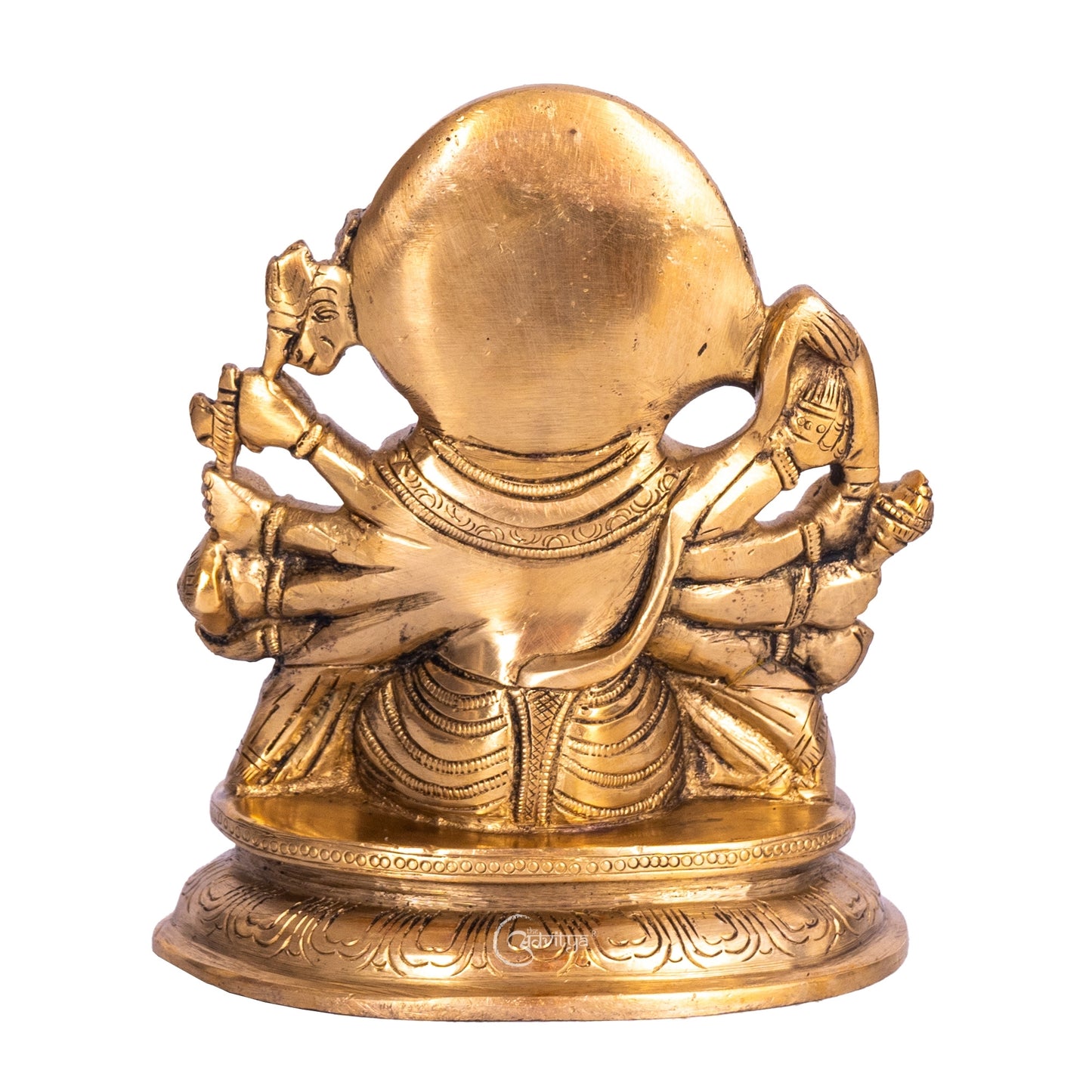 Panchamukhi Hanuman brass idol in sitting posture symbolizing protection and strength