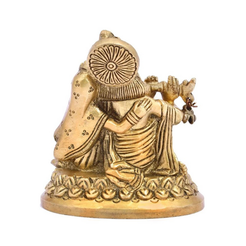 Back-view-Full-size Radha Krishna murti for home spiritual decor and temple.