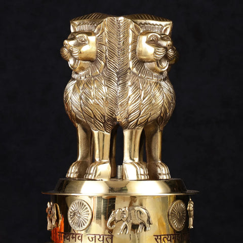 Brass Ashoka Stambh – Emblem of Ancient India’s Glory ( Large, 10 Inch)
