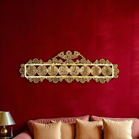 Brass Ashtalakshmi Wall Hanging Frame/Eight Forms of Goddess Lakshmi