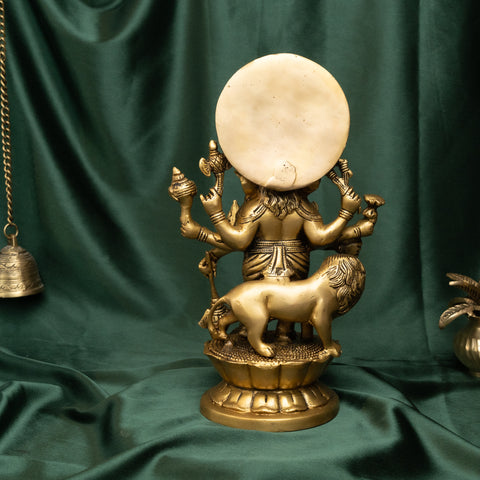 Back detailing of Brass Drishti Ganesh Statue showing traditional craftsmanship.