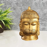 Brass engraved Hanuman statue ideal for home temple, pooja room, and spiritual décor