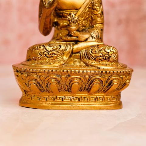 Brass hand-carved blessing Buddha Murti.