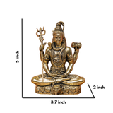 Full dimension view of Brass Superfine Shiva idol for home temple.