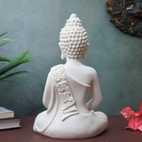 Polymarble White Meditation Buddha Statue