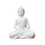 Polymarble White Meditation Buddha Statue