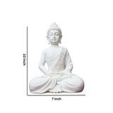 Polymarble White Meditation Buddha Statue