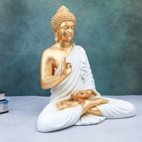Polymarble Golden White Buddha Statue