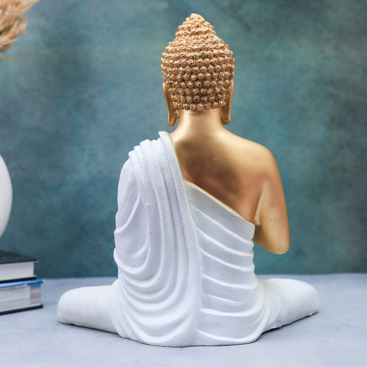 Polymarble Golden White Buddha Statue