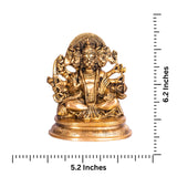 detailed Panchamukhi Hanuman brass idol ideal for home temple, pooja room, and spiritual décor
