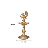 Brass Peacock Oil Lamp Stand With 5 diya