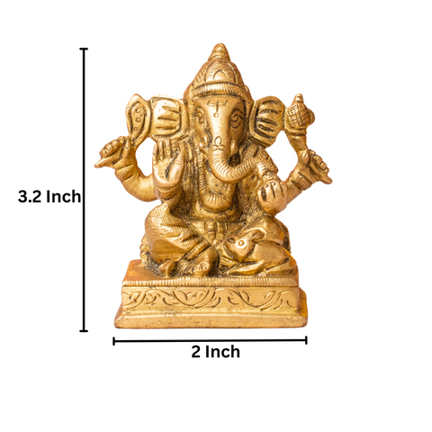  Ganesh Idol in brass for pooja dimension detail.
