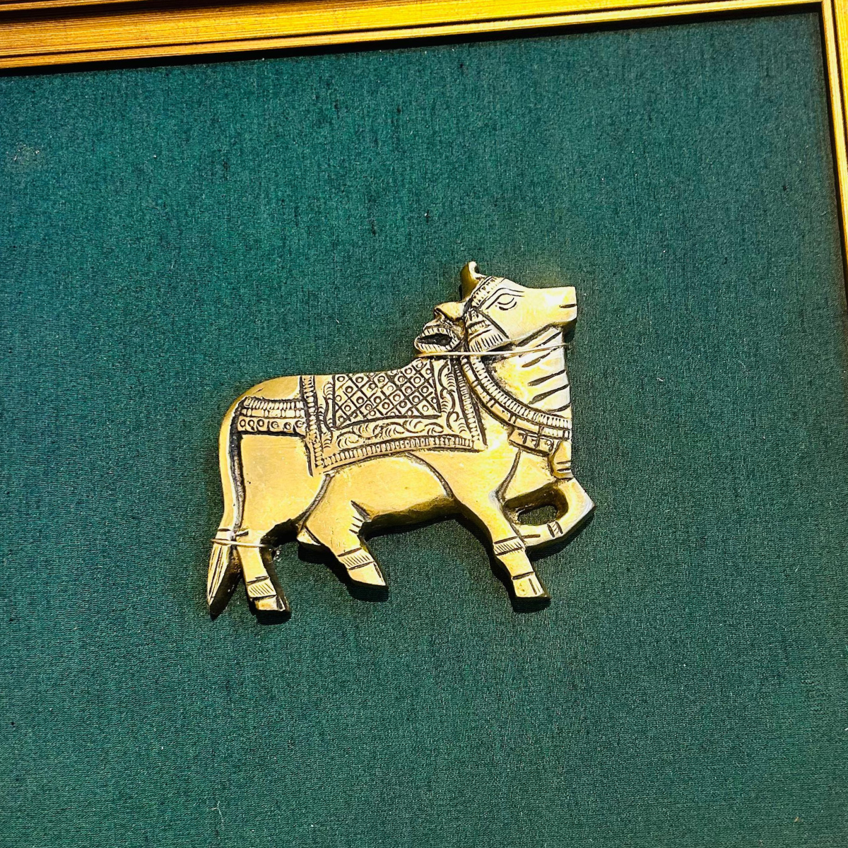 Brass Cow Wall Hanging With Frame