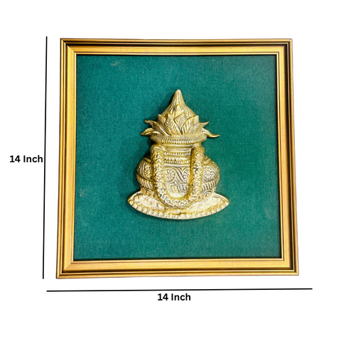 Brass Kalash Wall Hanging With Frame