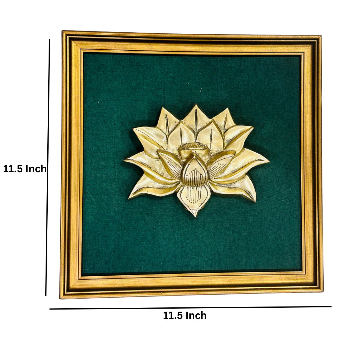 Brass Lotus Wall Hanging With Frame