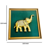 Brass Elephant Wall Hanging With Frame