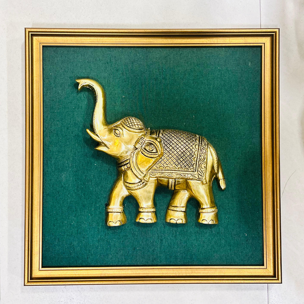 Brass Elephant Wall Hanging With Frame