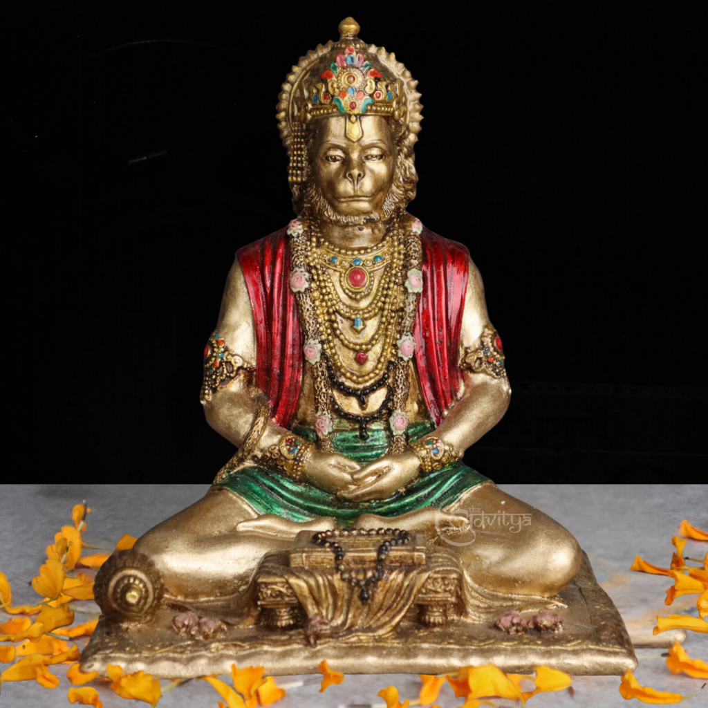 Resin Sitting Hanuman statue