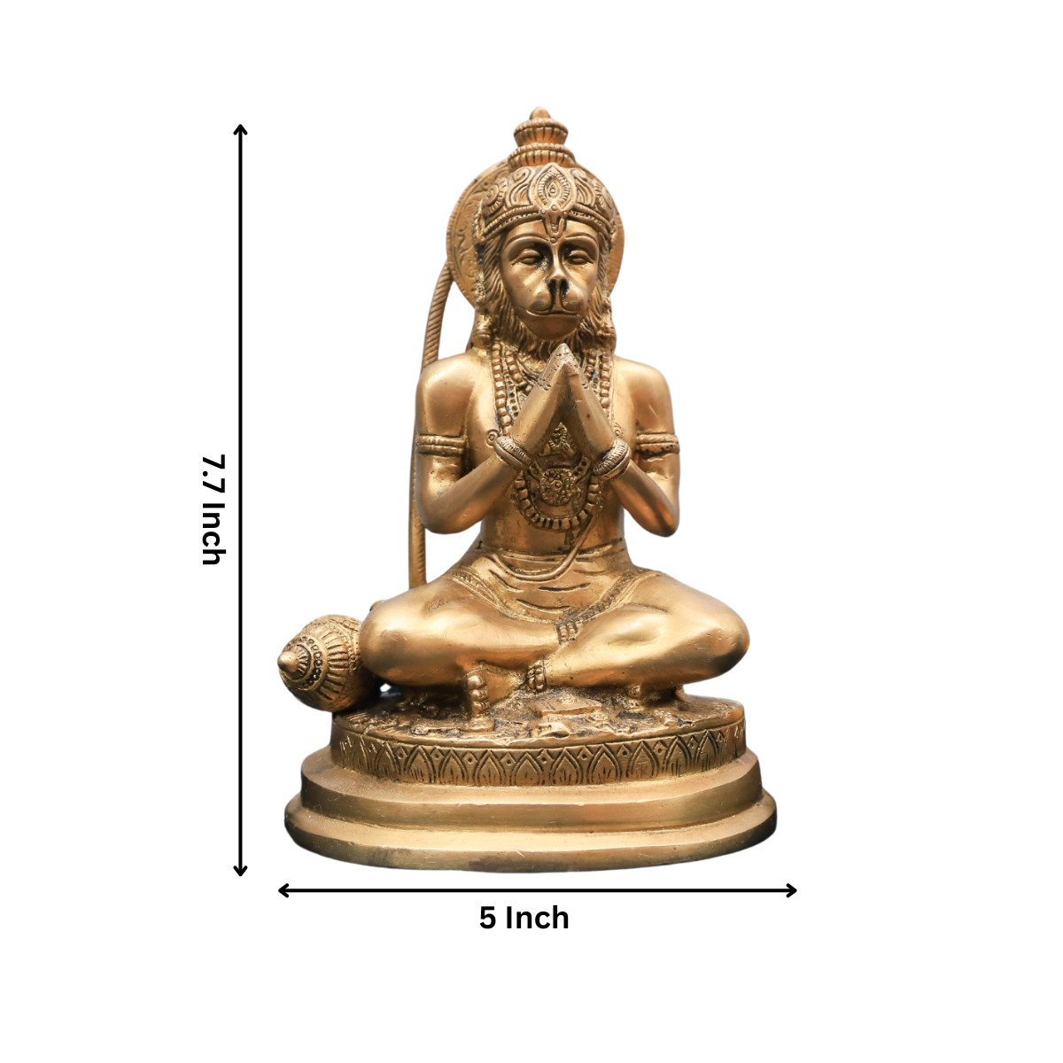 Hanuman Statue in Namaskar Mudra showing height size and proportions.