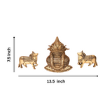 Brass Kalash with Cow Wall Hanging