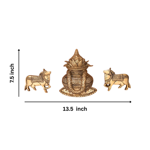 Brass Kalash with Cow Wall Hanging