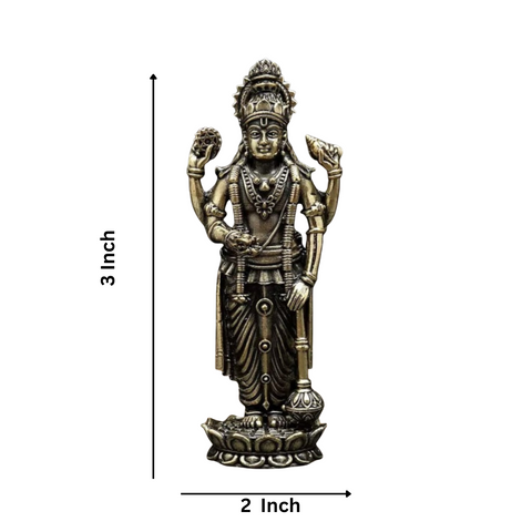 Superfine Lord Vishnu Idol Standing on Lotus | Brass Statue