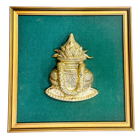 Brass Kalash Wall Hanging With Frame