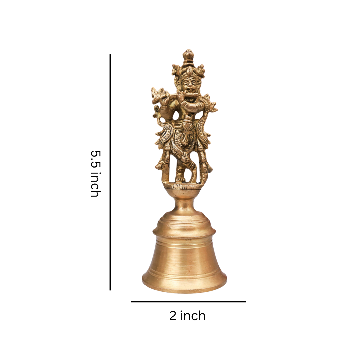 Krishna With flute On Bell