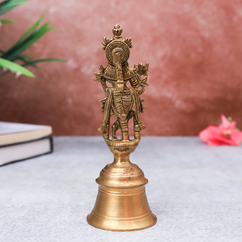 Krishna With flute On Bell